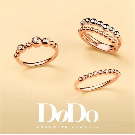DODODoDo Bollicine Ring DAC0001BOLLI0009A50 – 9K Rose Gold & 925 Sterling Silver, Polished Bead DesigneJEWELRYEcecile