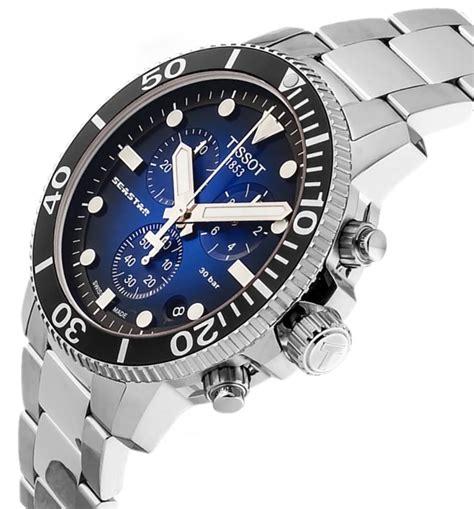 Tissot Seastar 1000 Cronógrafo Reloj de Cuarzo para Hombre T120.417.11.041.01 - Esfera Azul, Brazalete de Acero Inoxidable