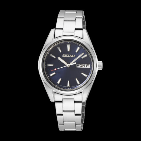 SEIKOSeiko SUR353P1 Women's Quartz Watch - Blue Dial, Stainless Steel BraceletWATCHESEcecile