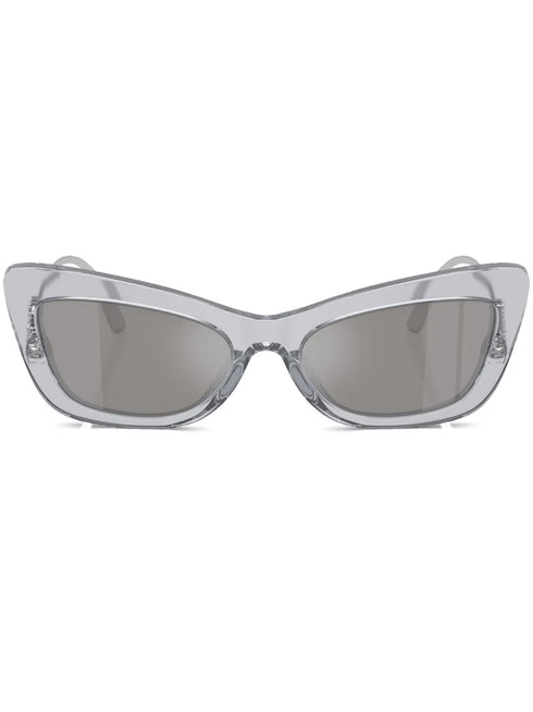 DOLCE & GABBANADolce & Gabbana DG 4467B 32916G 55 Women's Sunglasses – Transparent Grey Frame, Light Grey Mirrored Silver LensesEYEWEAREcecile