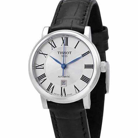 TISSOTTissot Carson Premium Automatic Lady T1222071603300 – Silver Dial, Black Leather StrapWATCHESEcecile