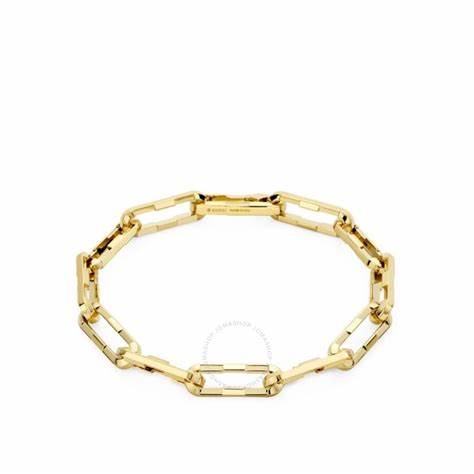 Gucci Link to Love Bracelet à large chaîne en or jaune 18k - Longueur 16cm