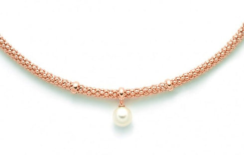 MILUNAMiluna PCL5833R Necklace - 18kt Rose Gold - Plated Silver with White PearlJEWELRYEcecile