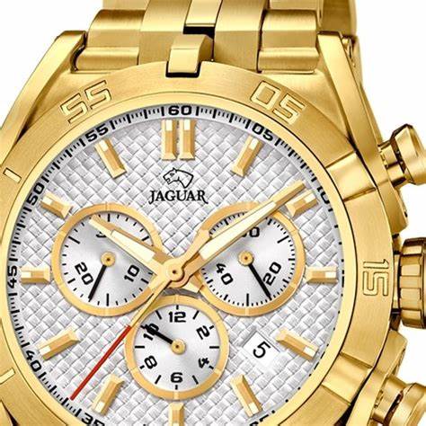 JAGUARJaguar Men's Swiss Quartz Chronograph Watch - Model J853/1, Gold - Tone Stainless Steel Case, White Dial, Sapphire CrystalWATCHESEcecile