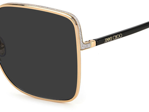 Jimmy Choo ALIANA/S RHL/IR Women's Sunglasses - 59mm, Gold Frame with Grey Lenses