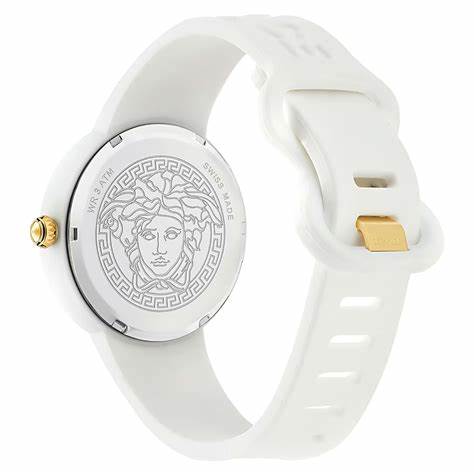 Versace Medusa Pop VE6G00123 Damenuhr - Weißes Silikonarmband, 39mm
