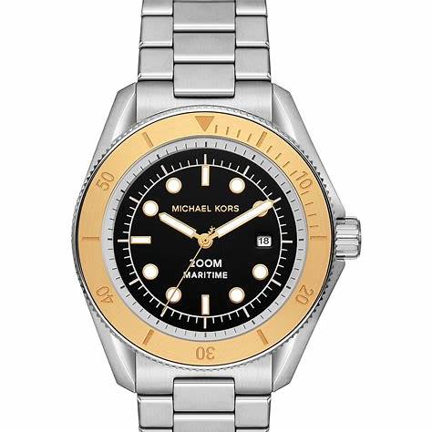 Michael Kors MK9161 Maritime Herrenuhr aus silberfarbenem Edelstahl