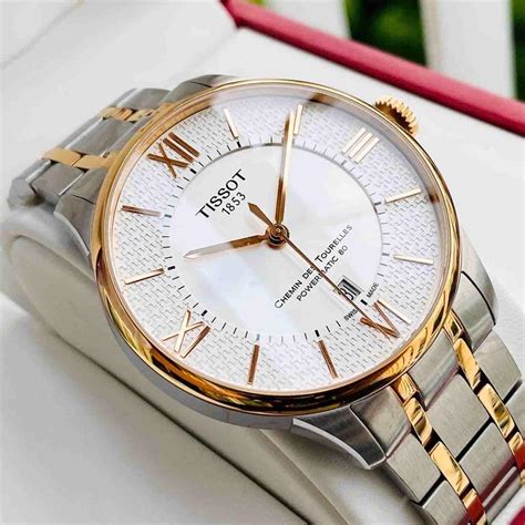 TISSOTTissot Chemin des Tourelles Powermatic 80 Helvetic Pride Lady Watch - Mother - of - Pearl Dial, Two - Tone Stainless Steel BraceletWATCHESEcecile