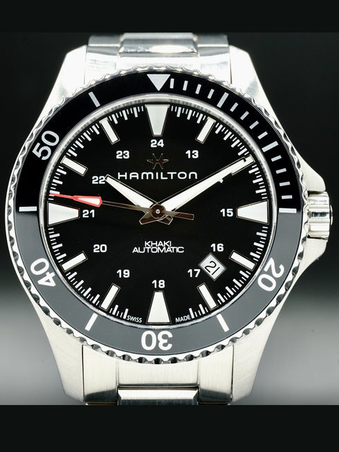 Hamilton Khaki Navy Scuba Auto H82335131 - 40mm Edelstahl, schwarzes Zifferblatt