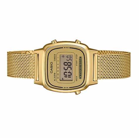 CASIO & VINTAGECasio LA670WEMY - 9EF Women's Digital Watch - Gold - Tone, Mesh BandWATCHESEcecile