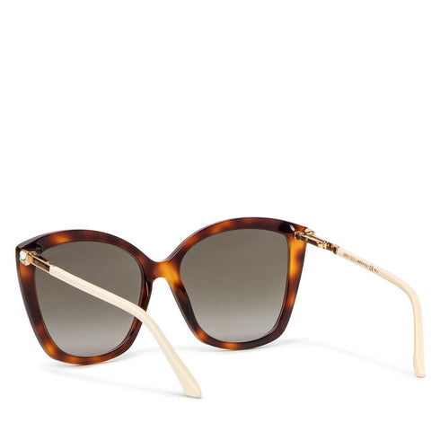 Jimmy Choo NAT/S 086 Damen-Sonnenbrille - 57mm, Rahmen in Havanna mit braunen Gläsern