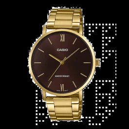 CASIO & VINTAGECasio MTP - VT01G - 5BUDF Men's Watch – Gold Tone, Brown Dial, 40mmWATCHESEcecile