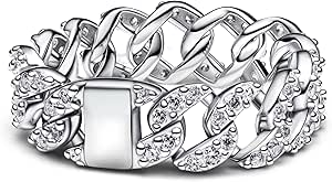 PANDORAPandora Pavé Cuban Chain Ring 193557C01 - 52 – Sterling Silver, Cubic Zirconia, Size 52BIJOUXEcecile