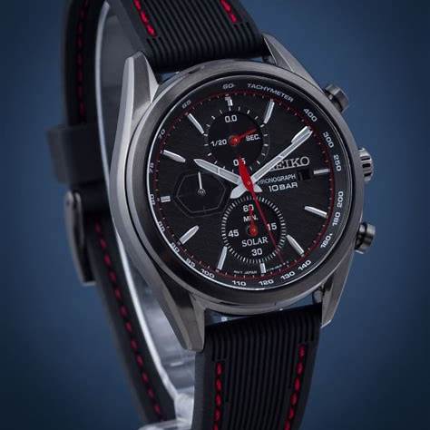SEIKOSeiko SSC777P1 Men's Solar Chronograph Watch - Black Dial, Black Silicone StrapWATCHESEcecile