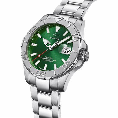 Jaguar Executive Diver J969/1 Herrenuhr - Gehäuse aus Edelstahl, grünes Zifferblatt