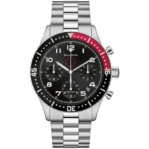 BULOVABulova 98B451 Marine Star Heritage Chronograph – 43mm Steel, Black Dial, 200M WRWATCHESEcecile