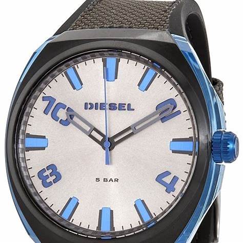 Diesel DZ1885 Stigg Men's Watch - Gray Dial, Black and Gray Nylon Strap