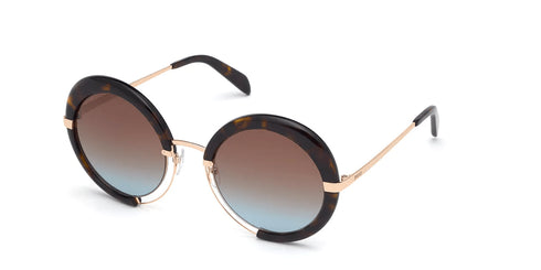 EMILIO PUCCIEmilio Pucci EP0114 5452G Women's Round Sunglasses – Dark Havana Frame, Brown Gradient Lenses, Ø 54mmEYEWEAREcecile