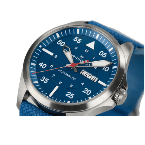 HAMILTONHamilton Khaki Aviation Pilot Day Date Auto H64655941 - Blue Dial, Titanium CaseWATCHESEcecile