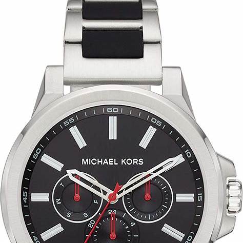 Montre en acier inoxydable bicolore pour hommes Michael Kors Abbott MK8719 - cadran noir