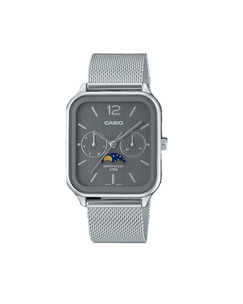 CASIO & VINTAGECasio MTP - M305M - 8AVER Men's Analog Watch - Stainless Steel Mesh Band, Gray DialWATCHESEcecile