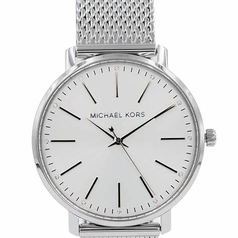 Michael Kors MK4338 Montre Pyper en maille argentée pour femmes