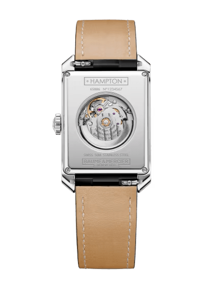 BAUME&MERCIERBaume & Mercier Hampton 10522 Men's Watch – 43mm, Silver Dial, Automatic, Leather StrapWATCHESEcecile