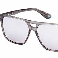 BMWBMW BW0038 5720C Men's Sunglasses – Striped Grey Frame, Smoke Grey Mirror LensesEYEWEAREcecile