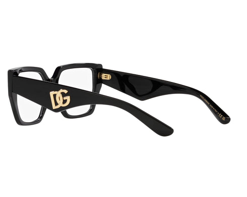 Dolce & Gabbana DG3373 501 55 Gafas Cuadradas de Mujer - Marco Acetato Negro