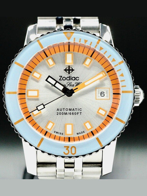ZODIACZodiac Super Sea Wolf Compression ZO9304 Men's Automatic Watch - Silver Sunray Dial, Stainless Steel BraceletWATCHESEcecile