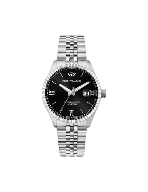 Philip Watch Caribe R8253597058 Orologio da uomo - Bracciale in acciaio, quadrante nero