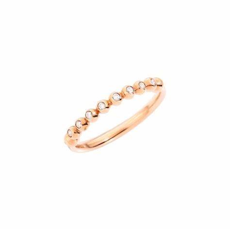 DODODoDo Bollicine Ring DAC1001BOLLIDB09R53 – 9K Rose Gold with 8 White Diamonds, Size 53JEWELRYEcecile