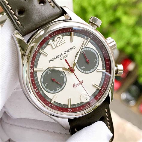 FREDERIQUE CONSTANTFrederique Constant Vintage Rally Healey Chronograph Automatic FC - 397HSG5B6 – Silver Dial, Stainless Steel Case, Grey Leather StrapWATCHESEcecile