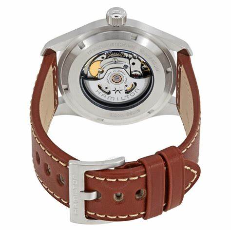 Hamilton Khaki Field Automatic H70555533 - 42mm Stainless Steel, Black Dial, Brown Leather Strap