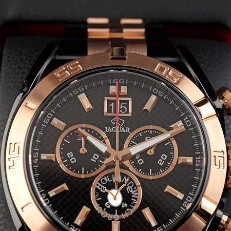 JAGUARJaguar Men's Swiss Quartz Chronograph Watch - Model J811/1, Black and Rose Gold PVD Stainless Steel Case, Black Dial, Sapphire CrystalWATCHESEcecile