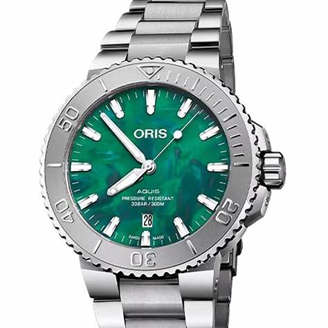 Oris Aquis X Bracenet 733773041370782405PE - Acciaio inossidabile 43,5 mm, quadrante verde