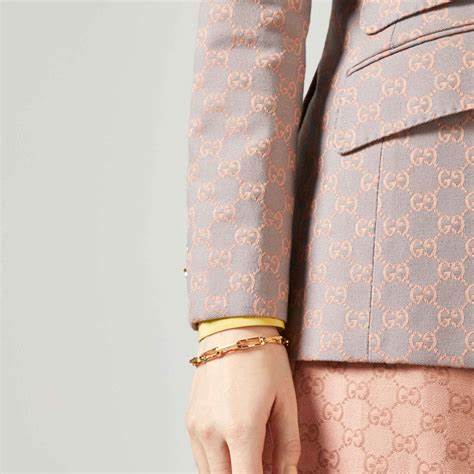 Gucci Link to Love Bracelet à large chaîne en or jaune 18k - Longueur 16cm