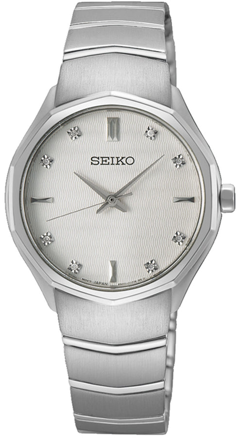 Seiko SUR615P1 Women’s Classic Quartz Watch – 30 mm Silver Dial & Case
