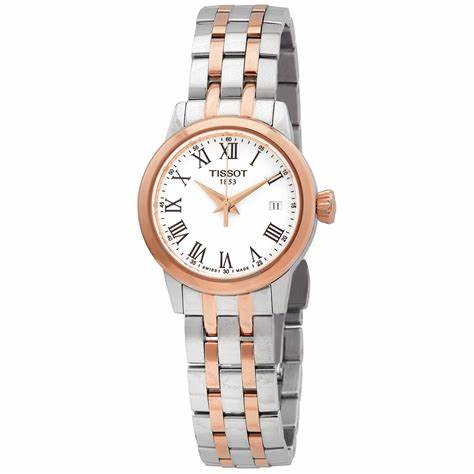 Tissot Classic Dream Lady T129.210.22.013.00 Reloj de señora - Acero inoxidable bicolor, esfera blanca