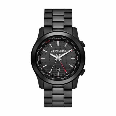 Montre en acier inoxydable noir surdimensionné pour hommes Michael Kors MK9110