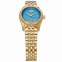 Michael Kors MK4813 Damen Petite Lexington Gold-Ton Uhr mit Türkis Zifferblatt