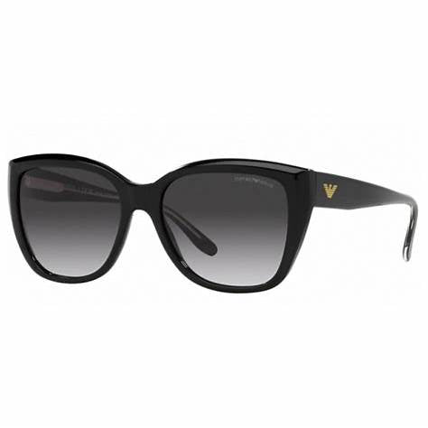 Lunettes de soleil Emporio Armani EA4198 5017/8G pour femme - monture noire, verres gris dégradés, 55mm