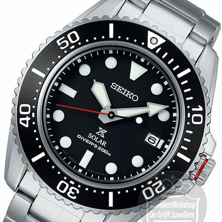 Seiko Prospex SNE589P1 Reloj buceo solar hombre - Esfera negra, Brazalete acero