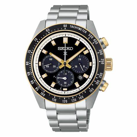 Seiko Prospex SSC941P1 Reloj Cronógrafo Solar Hombre - Esfera Negra, Acero Inoxidable