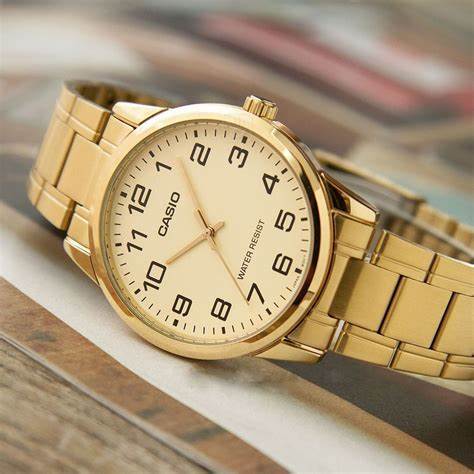 CASIO & VINTAGECasio MTP - V001G - 9BUDF Men's Gold - Tone Analog Watch – Champagne DialWATCHESEcecile