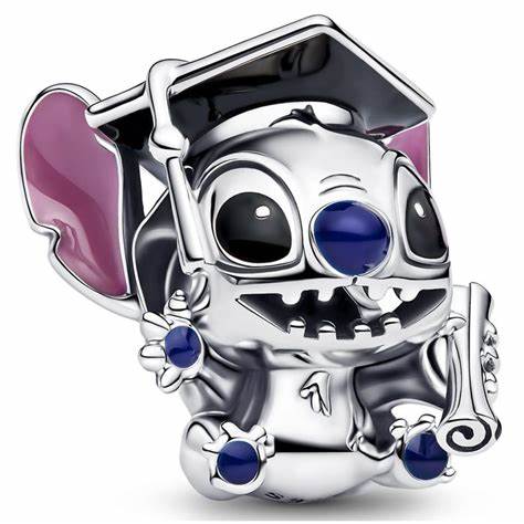 Pandora Disney Stitch Graduation Charm 793789C01 - Sterling Silver with Enamel Details
