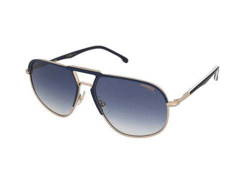 Lunettes de soleil aviateur Carrera 318/S KY2/08 pour homme - monture bleu/or, verres dégradés bleu foncé