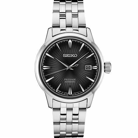 SEIKOSeiko Presage SRPE17J1 Men's Automatic Watch - Gray Sunburst Dial, Stainless Steel BraceletWATCHESEcecile