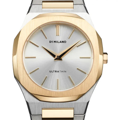 D1 Milano D1-UTBL34 Ultraflache Armbanduhr - 30mm Bicolor Stahl, Saphirglas