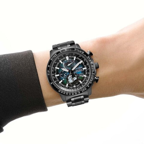 Reloj de caballero Citizen Promaster Geo Trekker BY3005-56E - Edición limitada, esfera azul, brazalete de acero inoxidable